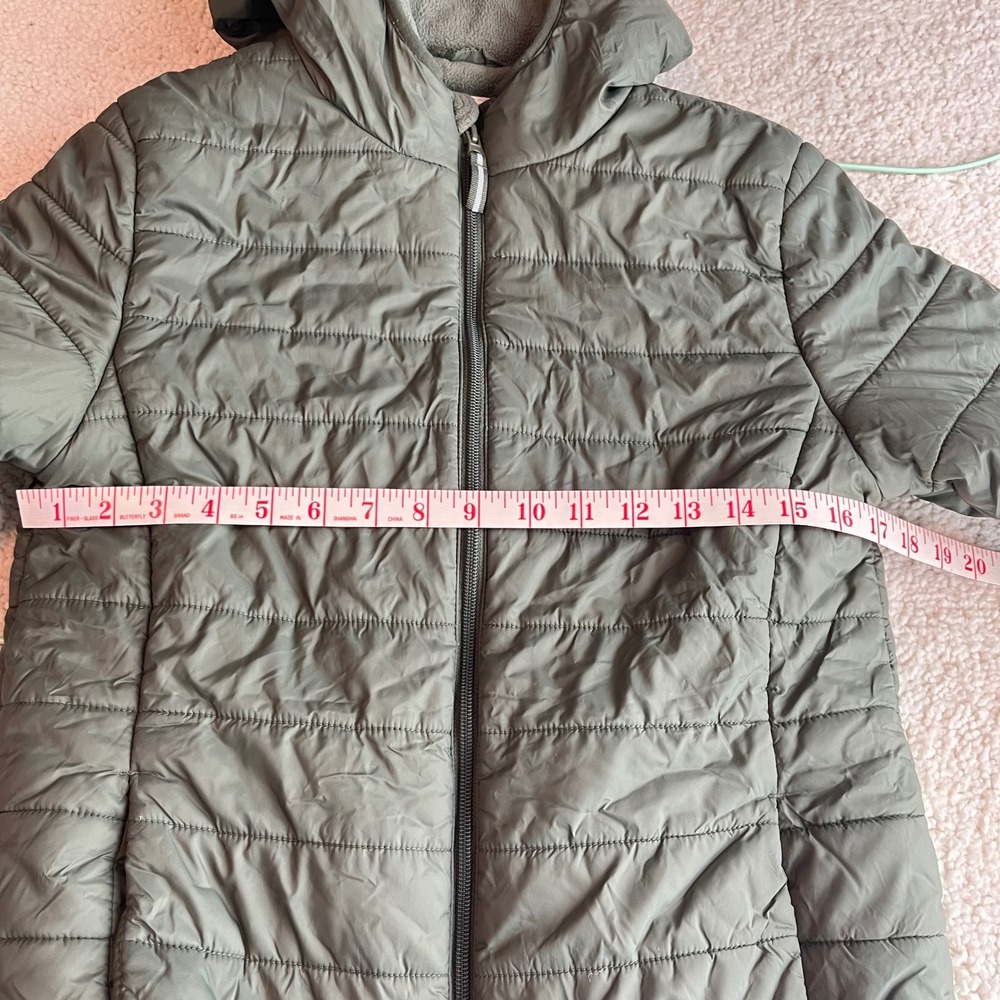 Cat & Jack‎ Kids Quilted Hooded Jacket Green Puffer Winter Warm Size XL - Picture 6 of 10